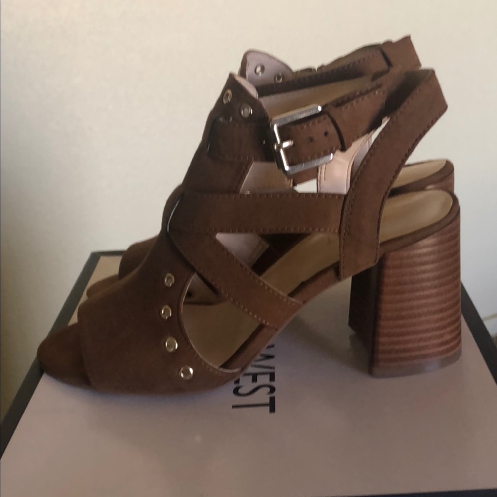 Brown open toed heel from Nine West (worn once)